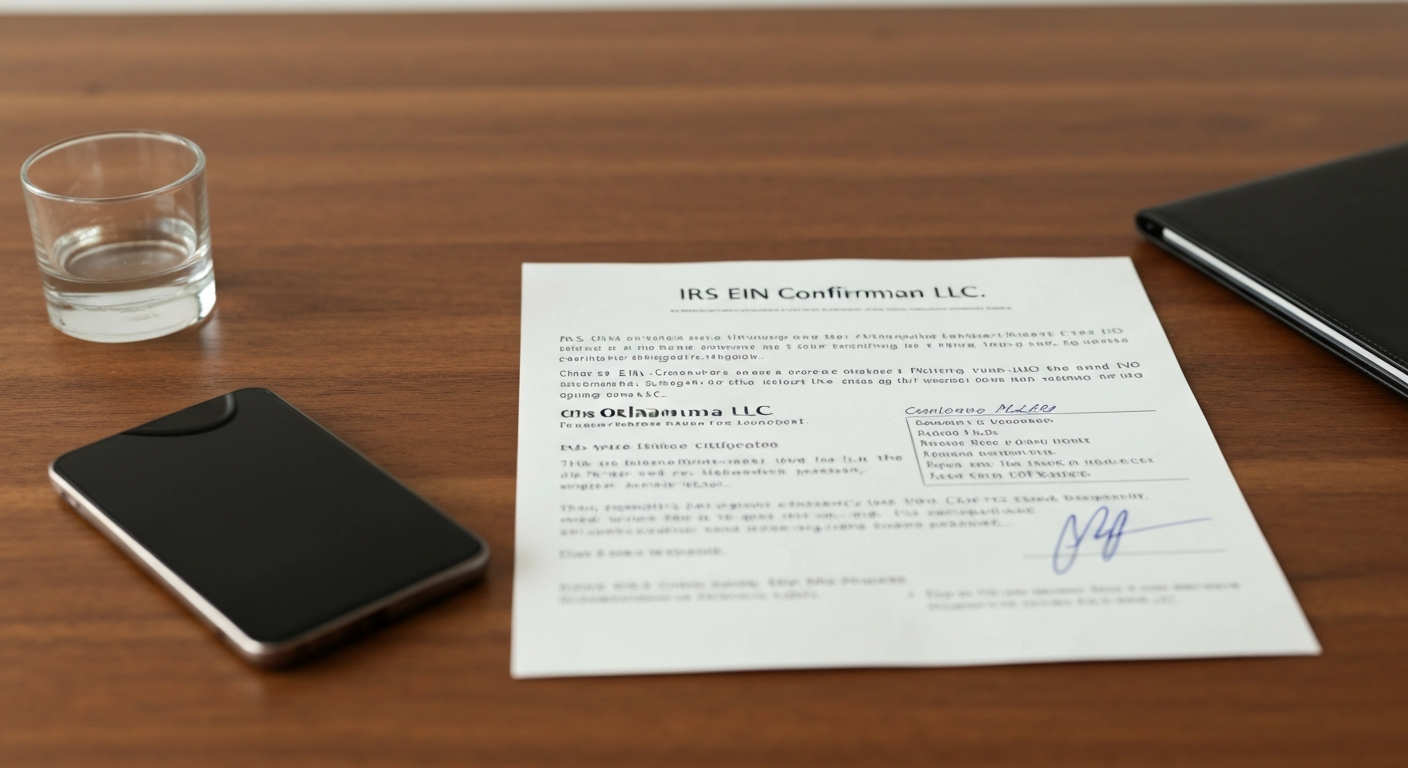 IRS EIN confirmation letter for Oklahoma LLC